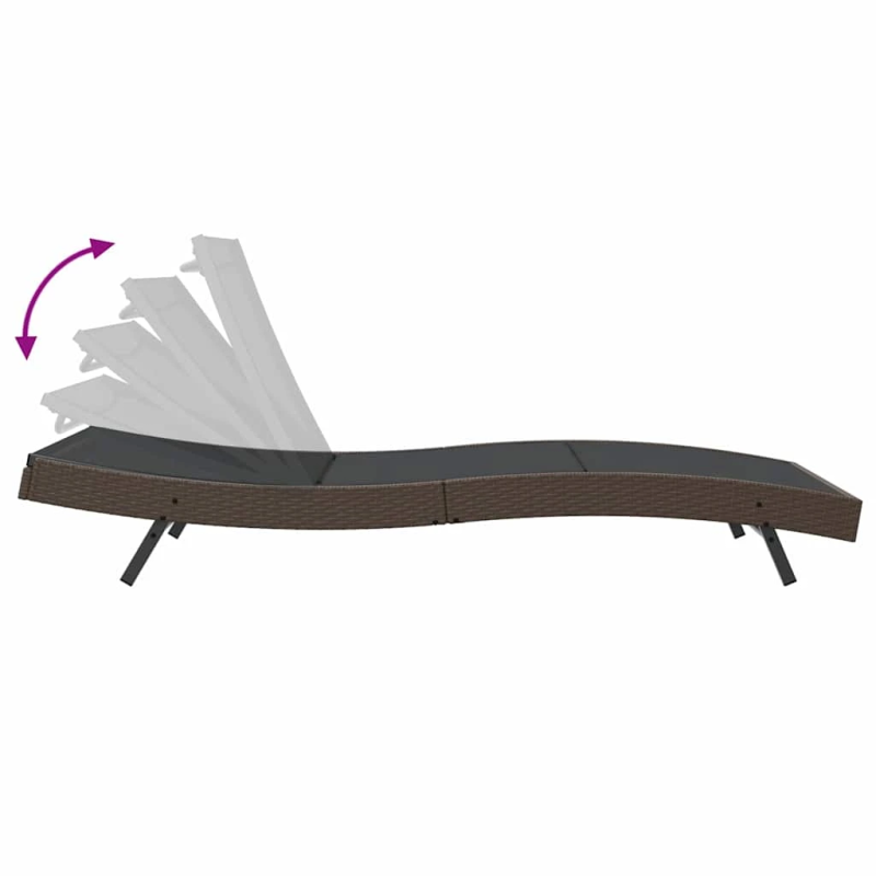 vidaXL Sauļošanās krēsls 197 x 70 x 82 cm poliratāns