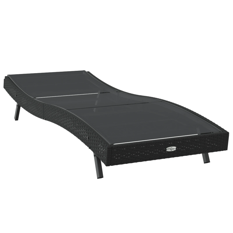 vidaXL Sauļošanās krēsls Melna 197 x 70 x 82 cm poliratāns