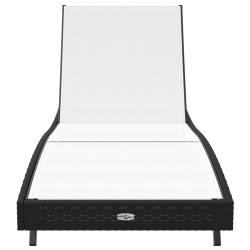 vidaXL Sauļošanās krēsls Melns un balts 197 x 70 x 82 cm poliratāns