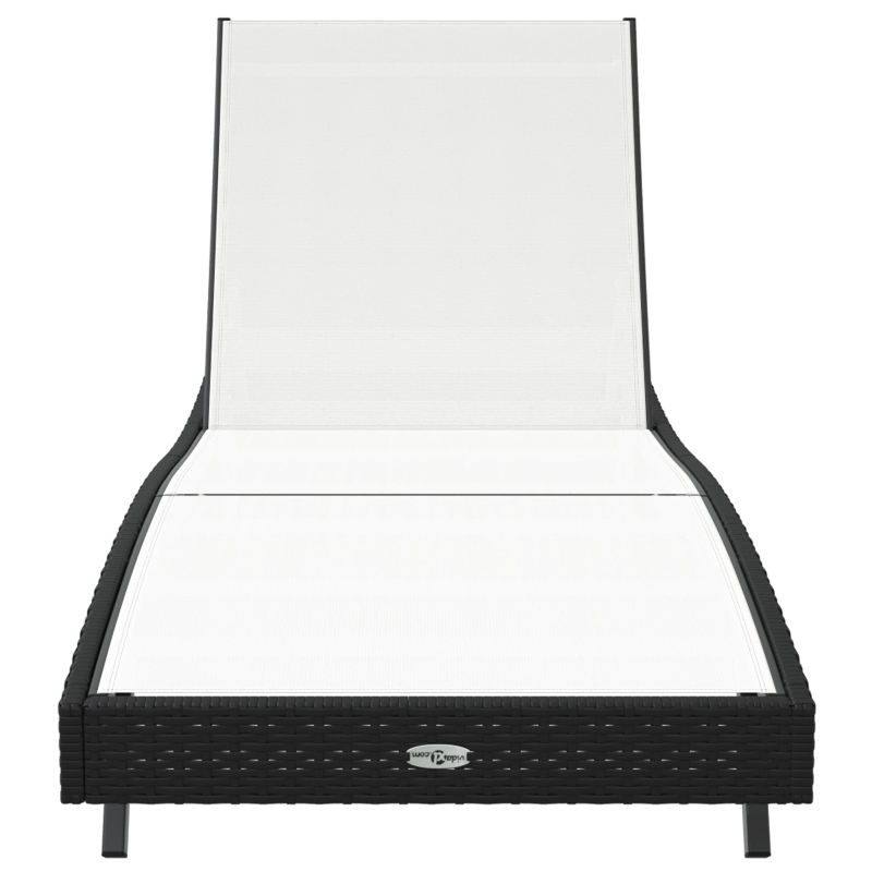 vidaXL Sauļošanās krēsls Melns un balts 197 x 70 x 82 cm poliratāns