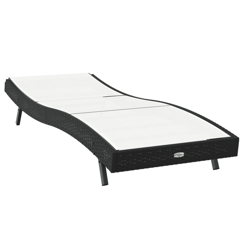 vidaXL Sauļošanās krēsls Melns un balts 197 x 70 x 82 cm poliratāns