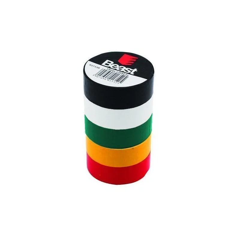 Līmlenta izolācijas 19mm-10m krāsaina kompl.5gab