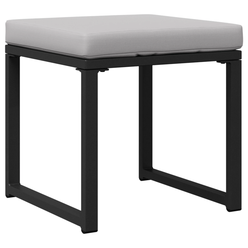 vidaXL Dārza mēbeles ar spilvenu 4 pcs Gaiši pelēks Poliesters