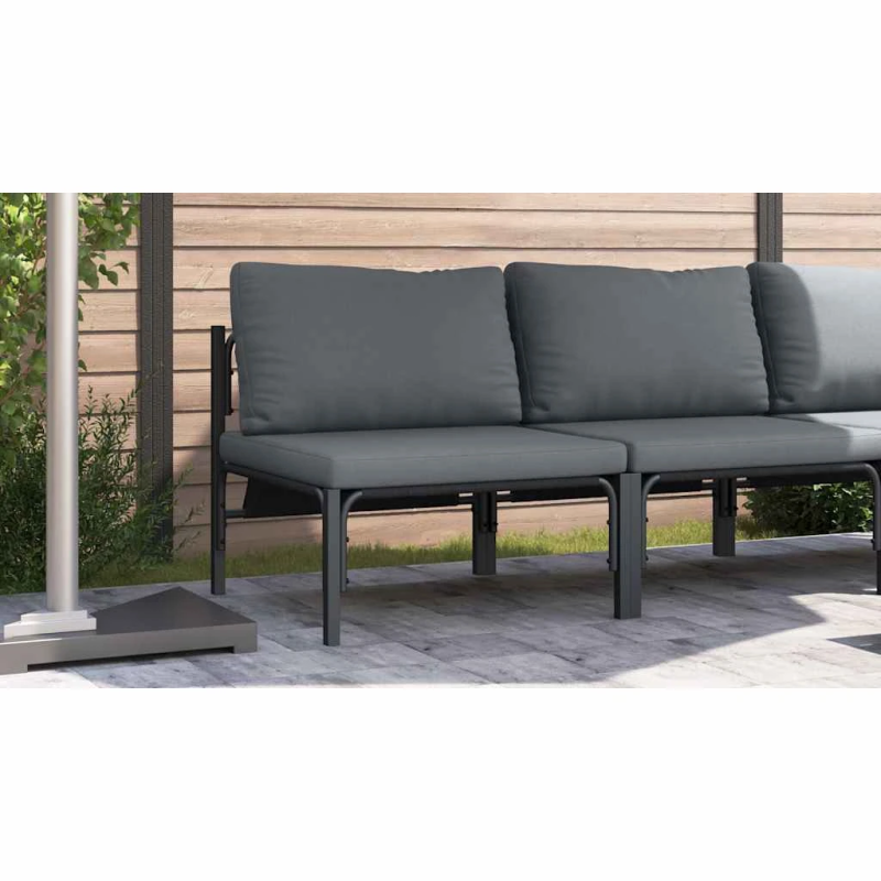 vidaXL Āra mēbeles ar spilvenu Antracīts 80 x 80 x 71 cm Tērauds