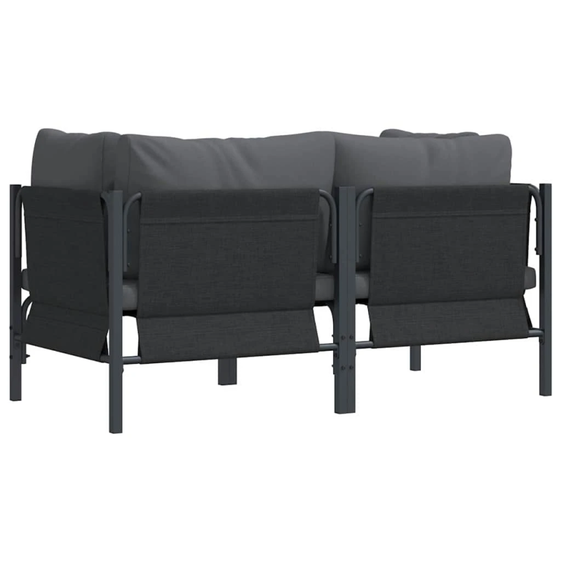 vidaXL Āra mēbeles ar spilvenu 2 pcs Antracīts 80 x 80 x 71 cm Tērauds