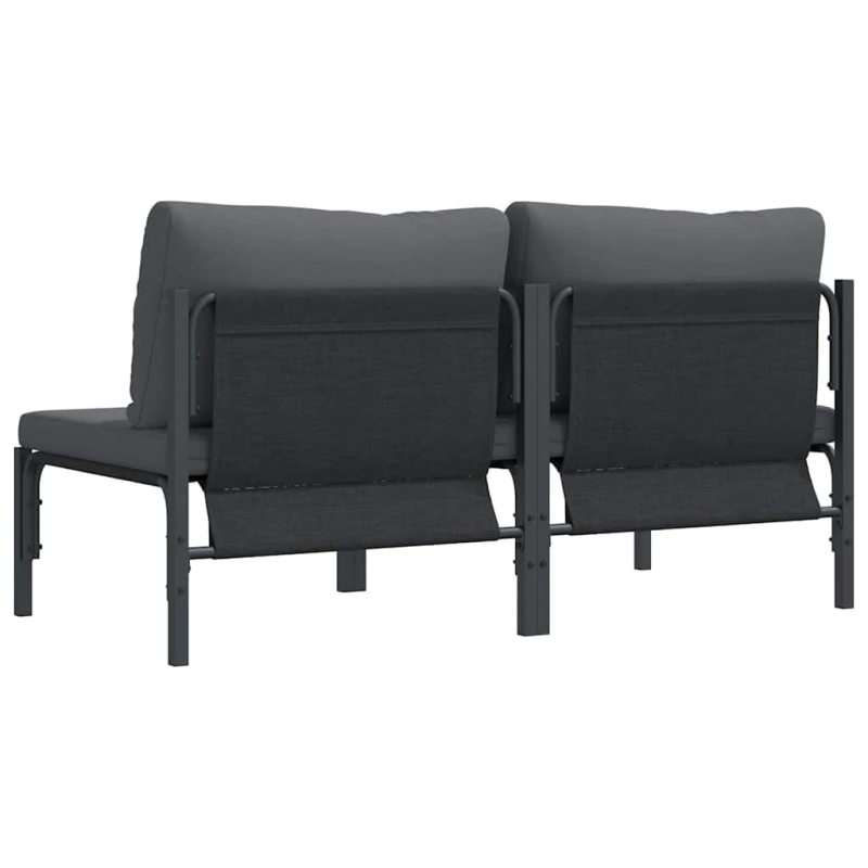 vidaXL Āra mēbeles ar spilvenu 2 pcs Antracīts 80 x 80 x 71 cm Tērauds