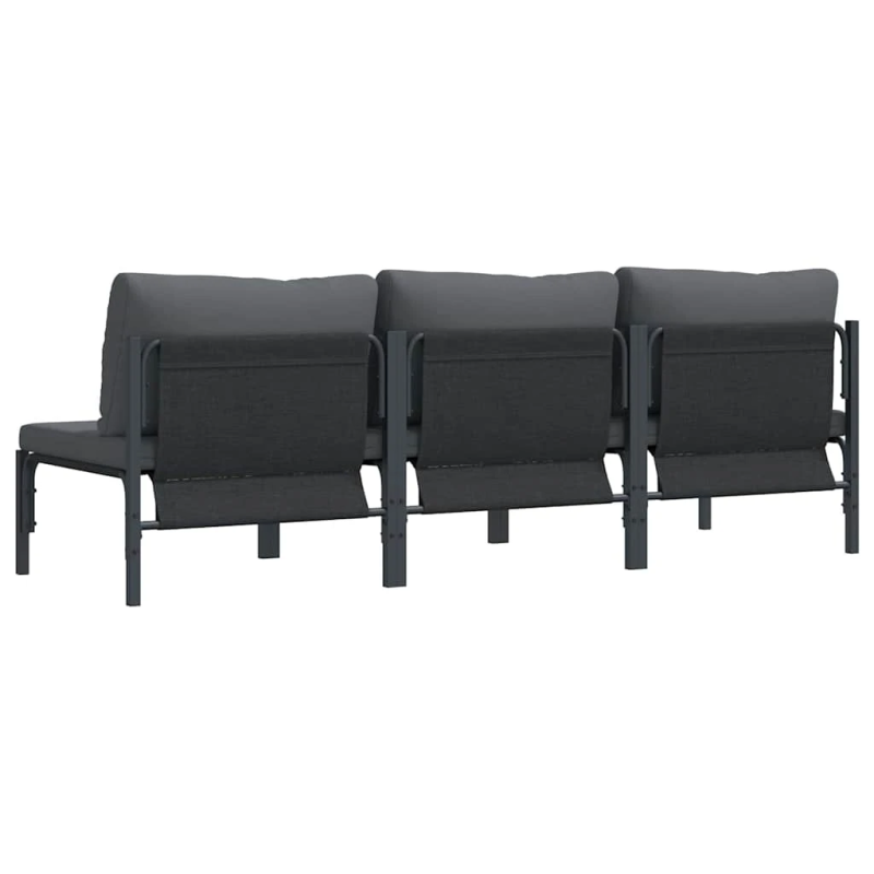 vidaXL Āra mēbeles ar spilvenu 3 pcs Antracīts 80 x 80 x 71 cm Tērauds