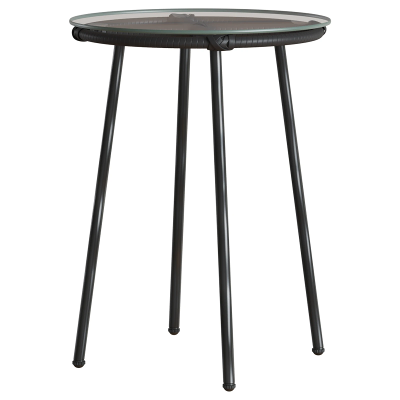 vidaXL Dārza ēdamgalds 3 pcs Melns un Anthracite poliratāns