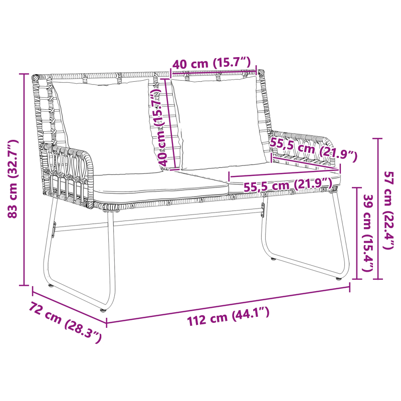 vidaXL Dārza sols Melns un Anthracite poliratāns