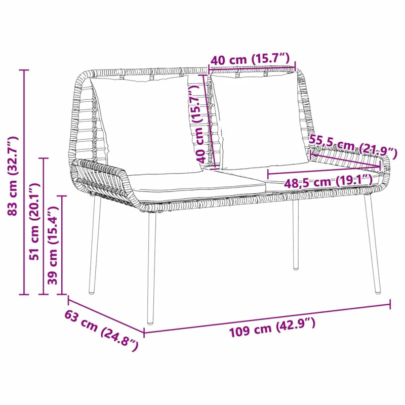 vidaXL Dārza ēdamgalds 3 pcs Brūns un Krēma poliratāns