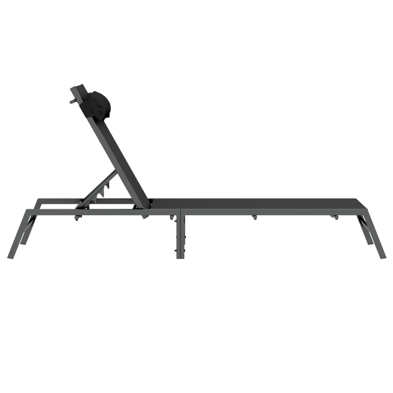 vidaXL Sauļošanās krēsls Melns un Anthracite 197 x 54 x 86 cm Tērauds