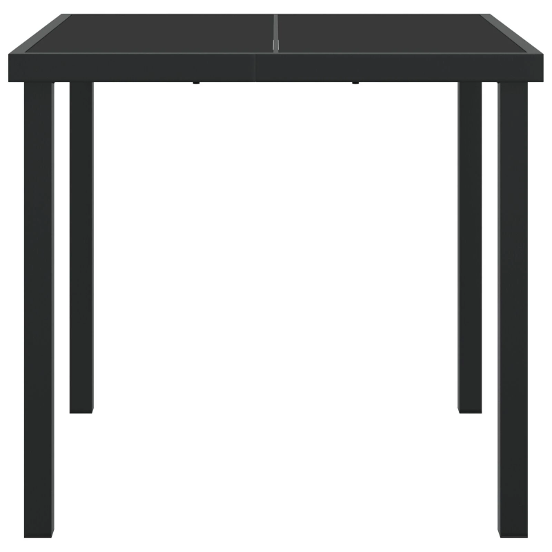 vidaXL Dārza galds Melna 80 x 80 x 73 cm Metāla