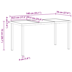 vidaXL Dārza galds Melna 140 x 80 x 73 cm Metāla