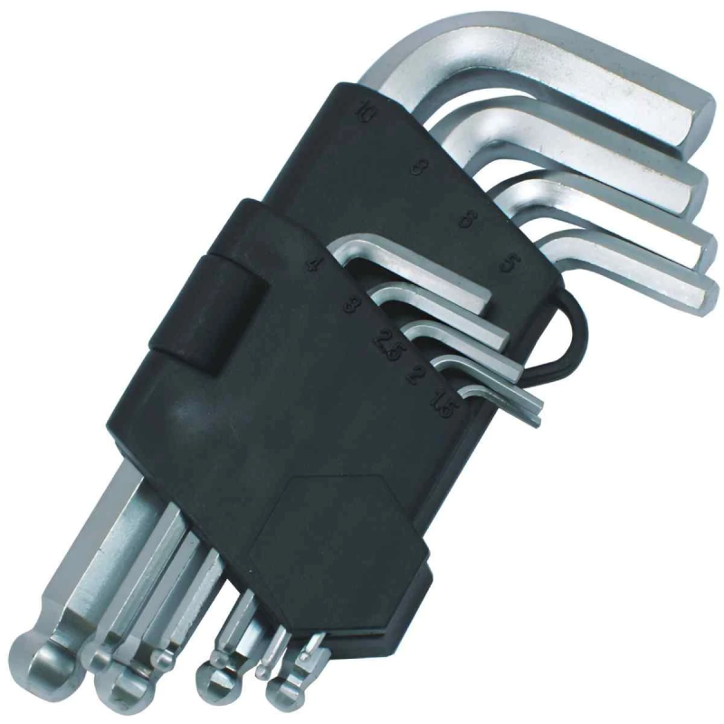 Seškanšu atslēgu komplekts Beast Ballp Short CrV 9gb 1.5-10mm