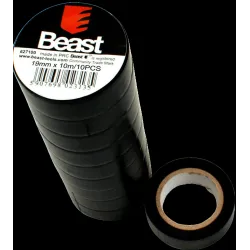 Isolatsiooniteip, 19mm-10m must, komplektis 10 tk