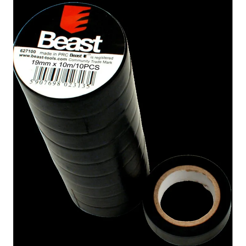 Līmlenta izolācijas, 19mm-10m melna komplektā 10gab