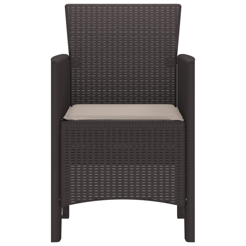 vidaXL Dārza krēsls 4 pcs Brūna 53 x 49 x 85 cm Polipropilēns