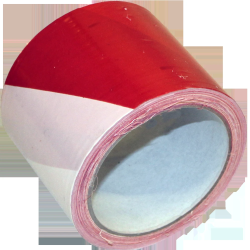 Norobežojuma lenta 75mm 100m sarkans-balts