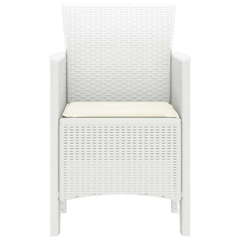 vidaXL Dārza krēsls 4 pcs Balts 53 x 49 x 85 cm Polipropilēns