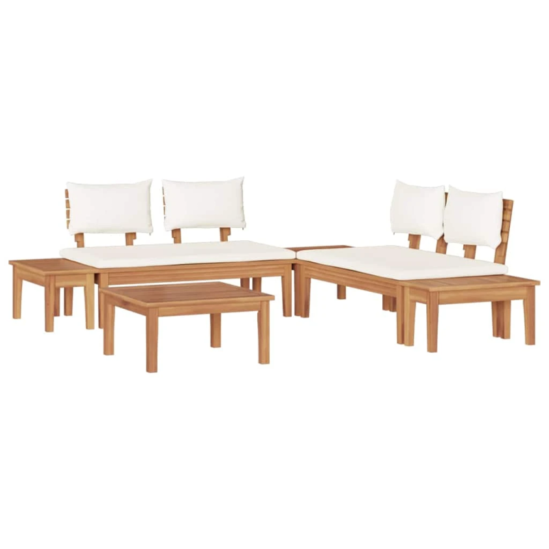 vidaXL Dārza dīvānu komplekts 3 pcs Brūns un Krēma