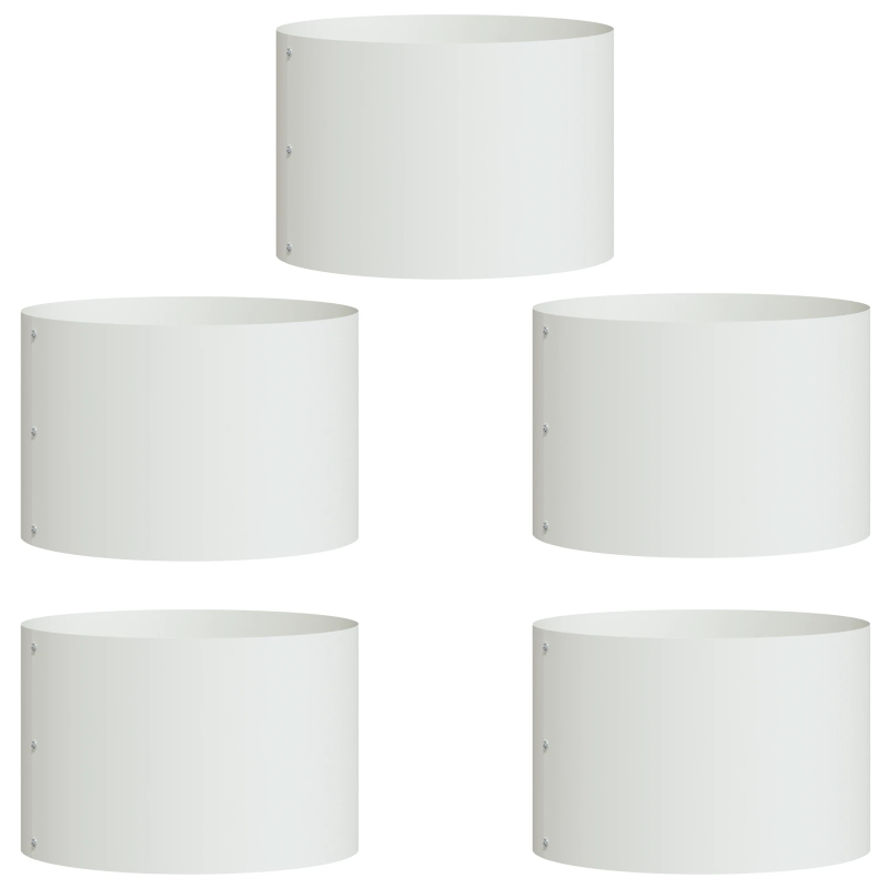 vidaXL Stādītāja gredzens 5 pcs Balts 30 x 30 x 20 cm