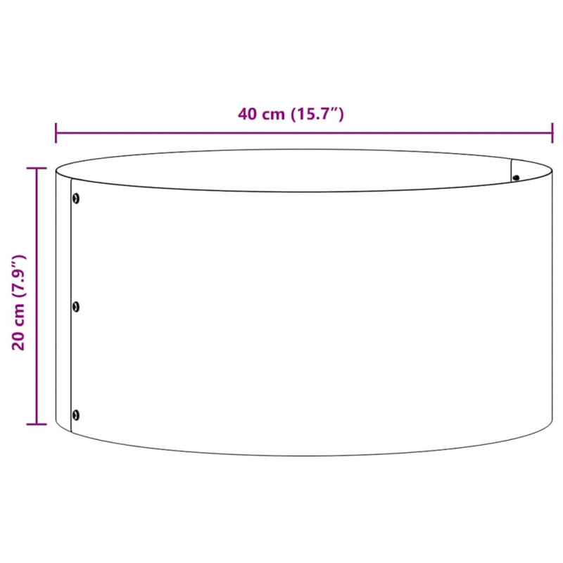vidaXL Stādītāja gredzens Brūna 40 x 40 x 20 cm Laika tērauds