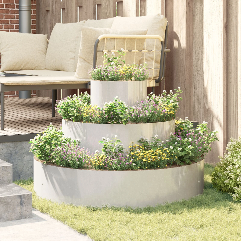 vidaXL Dārza stādītājs Sudraba 90 x 90 x 20 cm Nerūsējošs tērauds