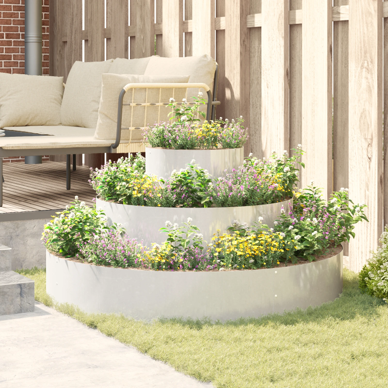 vidaXL Dārza stādītājs Sudraba 120 x 120 x 20 cm Nerūsējošs tērauds