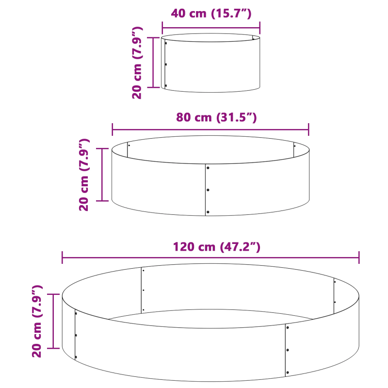 vidaXL Dārza stādītājs Sudraba 120 x 120 x 20 cm Cinkots tērauds