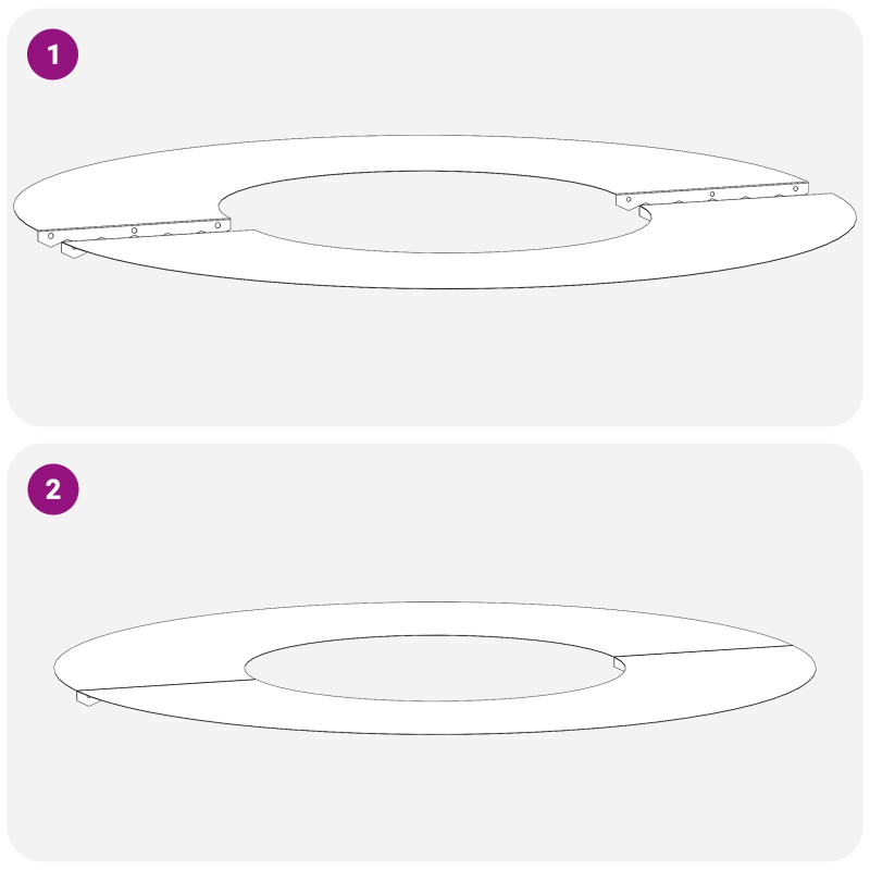 vidaXL piemērots plakana koka gredzenam Sudraba DIA30 - 60 cm