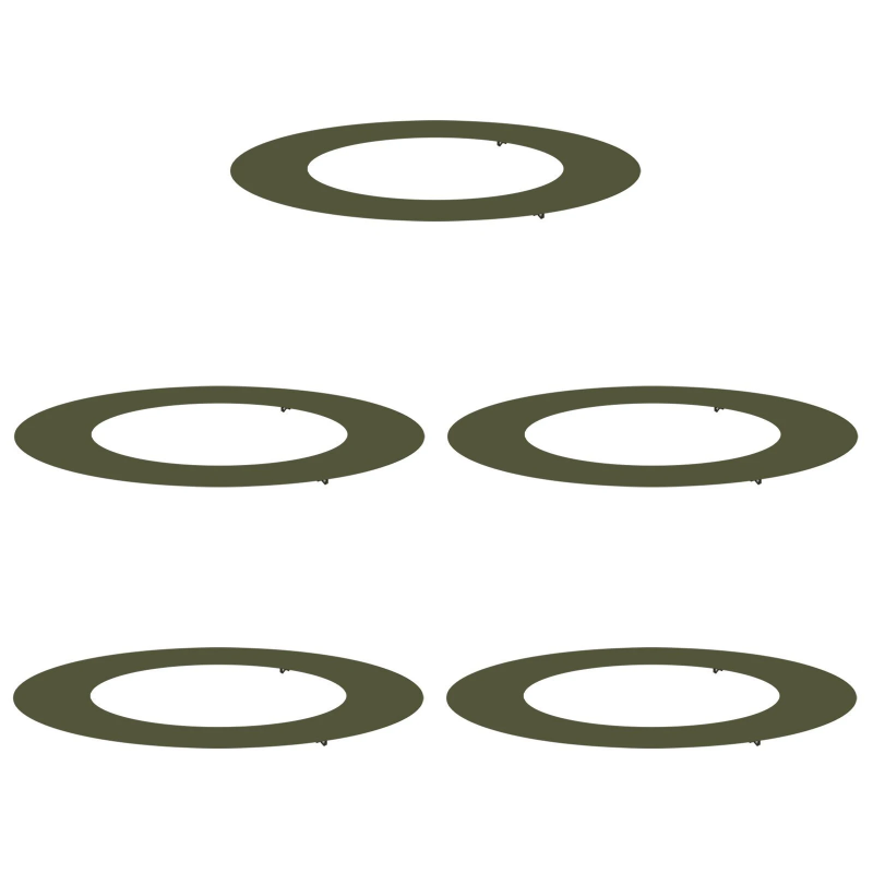 vidaXL piemērots plakaniem koka gredzeniem 5 pcs Olīvu zaļa DIA50 - 80 cm