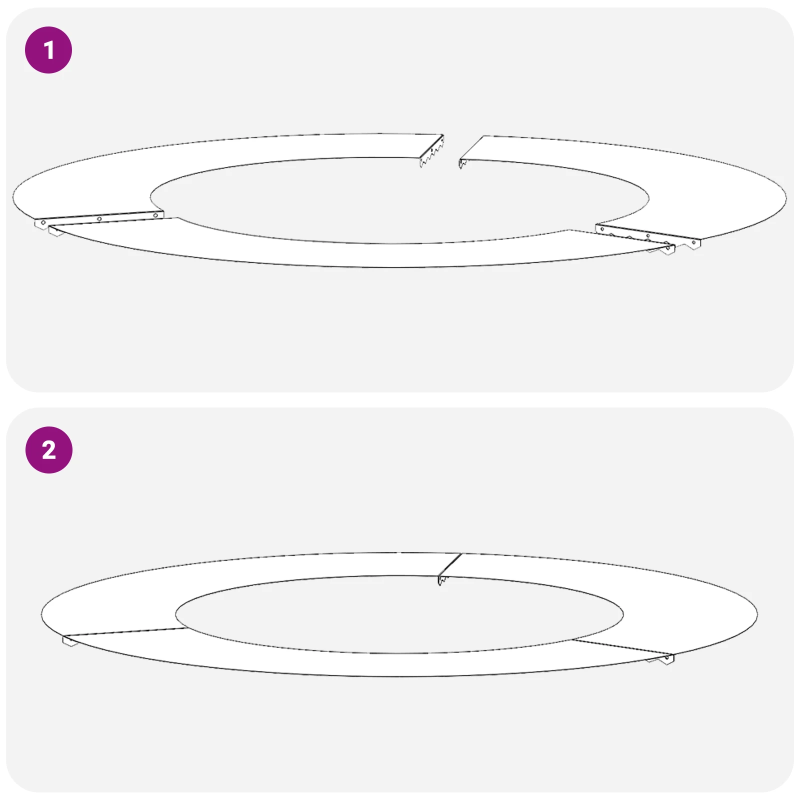 vidaXL piemērots plakaniem koka gredzeniem 5 pcs Sudraba DIA50 - 80 cm