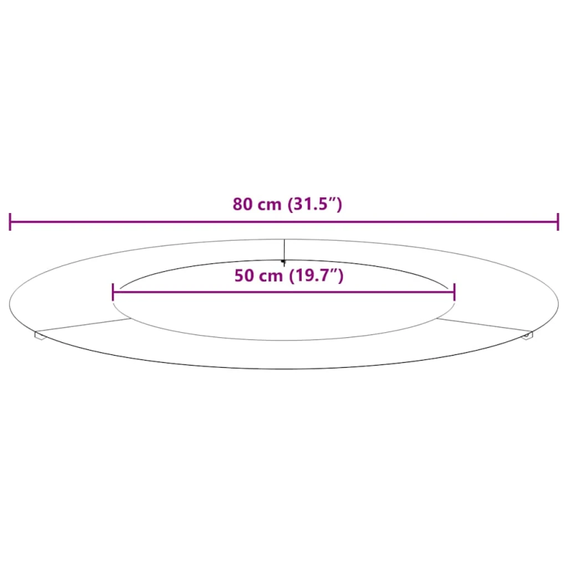 vidaXL piemērots plakana koka gredzenam Brūna DIA50 - 80 cm Laika tērauds
