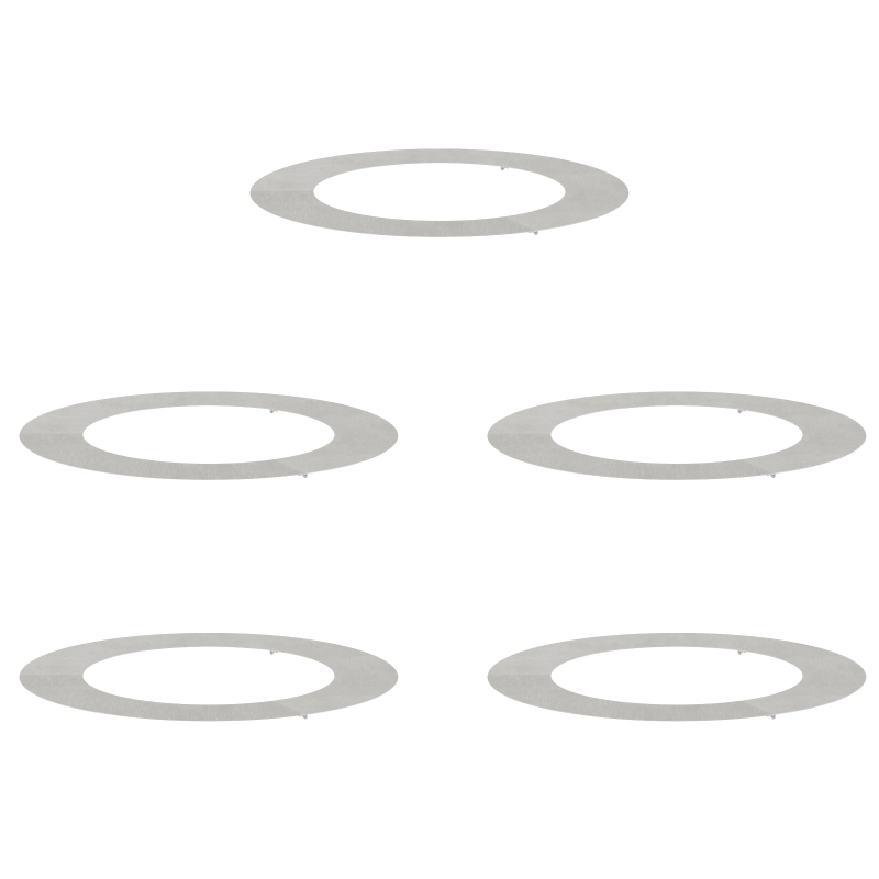 vidaXL piemērots plakaniem koka gredzeniem 5 pcs Sudraba DIA60 - 90 cm