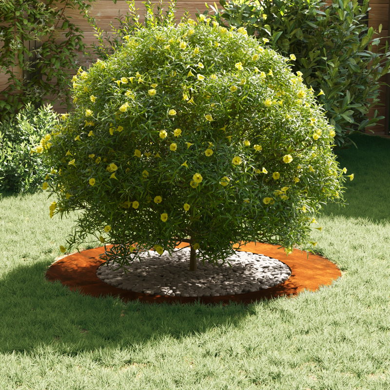 vidaXL piemērots plakana koka gredzenam Brūna DIA60 - 90 cm Laika tērauds