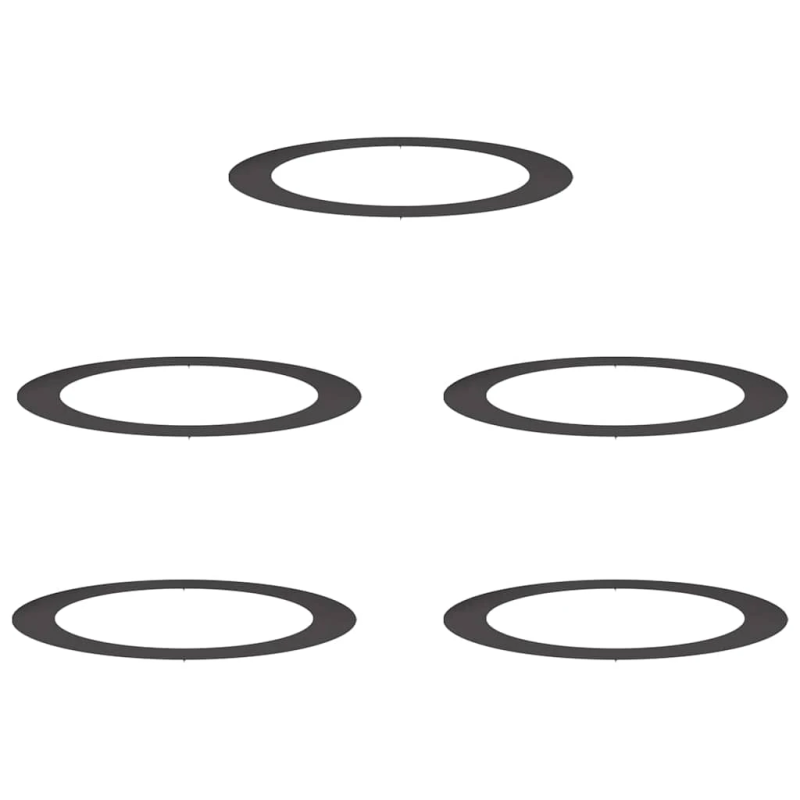 vidaXL piemērots plakaniem koka gredzeniem 5 pcs Melna DIA90 - 120 cm