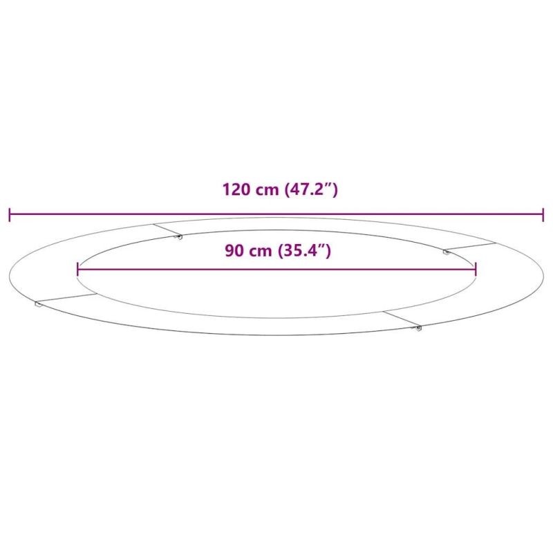 vidaXL piemērots plakaniem koka gredzeniem 5 pcs Melna DIA90 - 120 cm