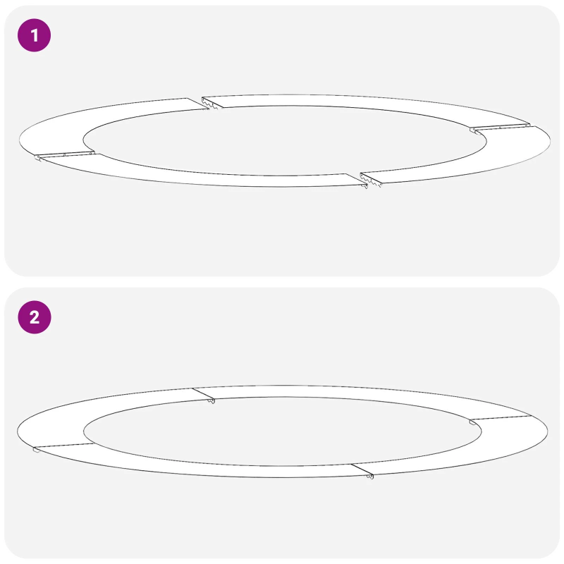 vidaXL piemērots plakaniem koka gredzeniem 5 pcs Balts DIA90 - 120 cm