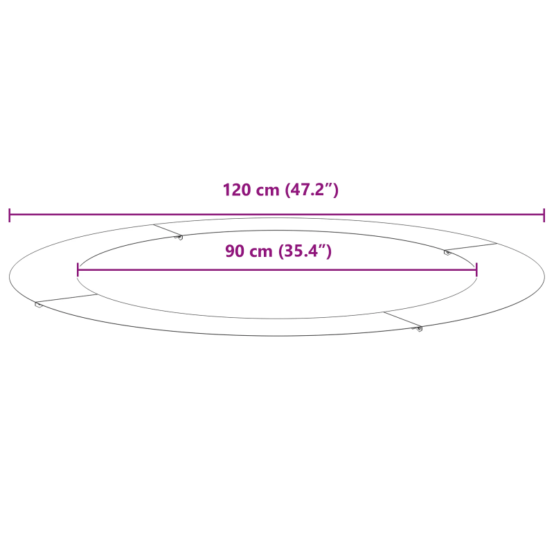 vidaXL piemērots plakaniem koka gredzeniem 5 pcs Antracīts DIA90 - 120 cm