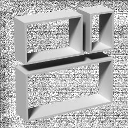 Plauktu komplekts. FRS balts kvadrāts x3