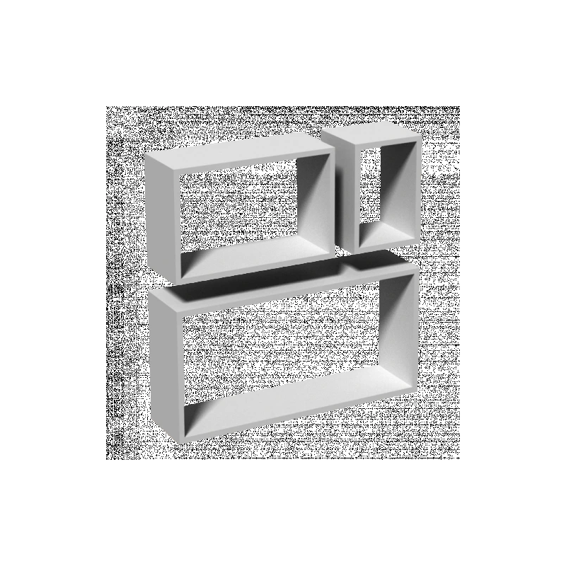 Plauktu komplekts. FRS balts kvadrāts x3