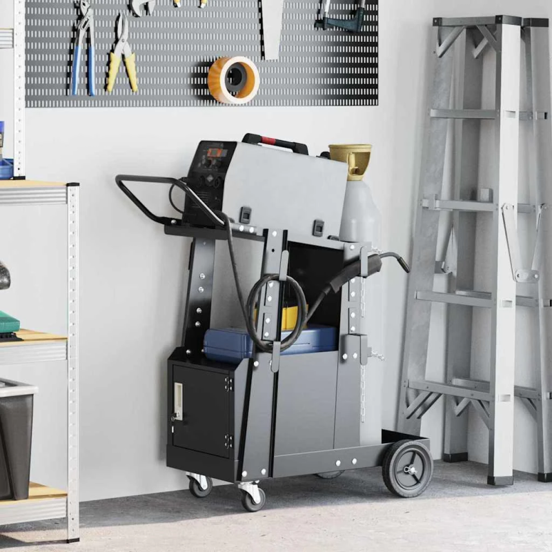 vidaXL Metināšanas ratiņi Melna 91 x 47 x 96 cm Tērauds