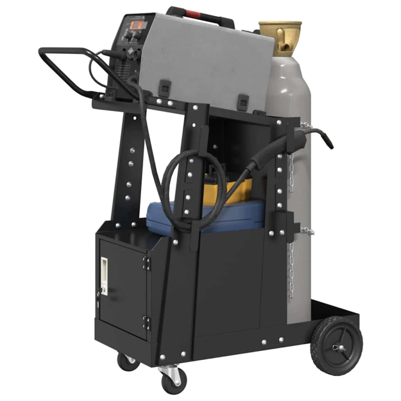 vidaXL Metināšanas ratiņi Melna 91 x 47 x 96 cm Tērauds