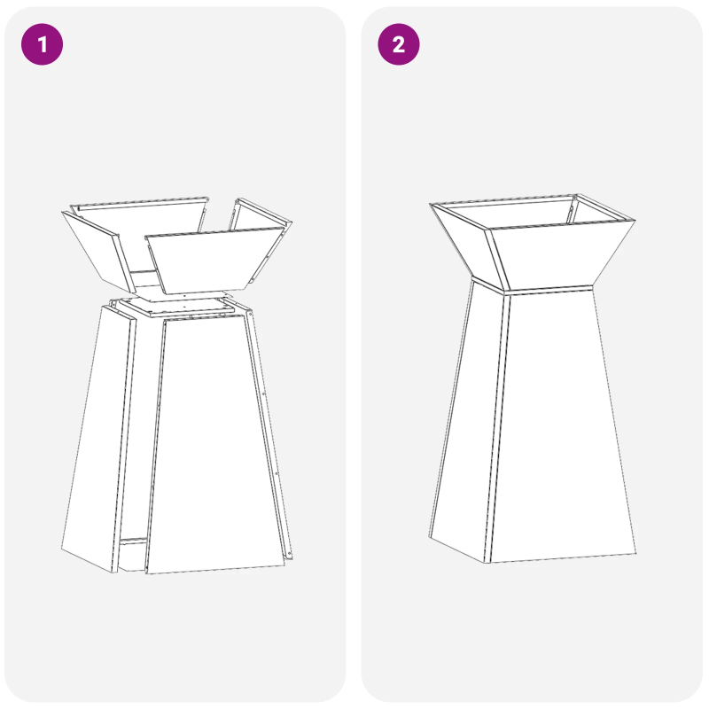 vidaXL Pillāra pods Sudraba 35 x 35 x 73 cm