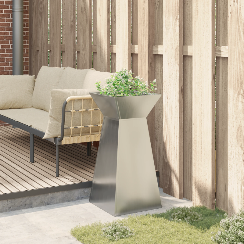 vidaXL Pillāra pods Sudraba 35 x 35 x 73 cm