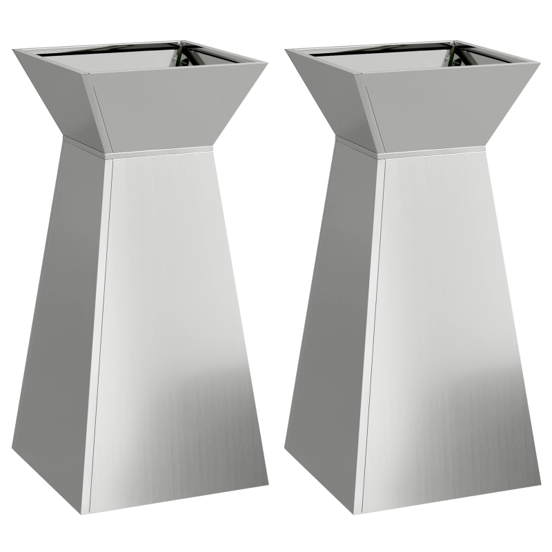 vidaXL Pillāra pods 2 pcs Sudraba 35 x 35 x 73 cm