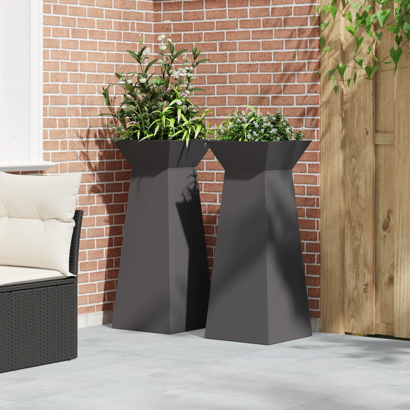 vidaXL Pillāra pods 2 pcs Melna 40 x 40 x 100 cm