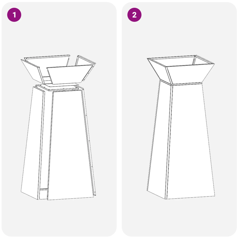 vidaXL Pillāra pods Balts 40 x 40 x 100 cm