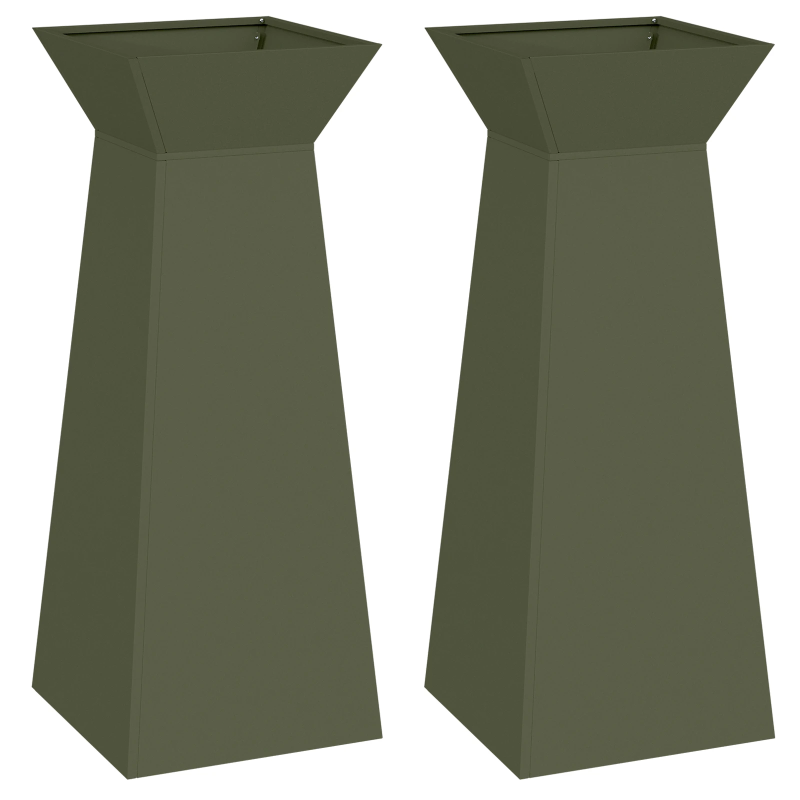 vidaXL Pillāra pods 2 pcs Olīvu zaļš 40 x 40 x 100 cm