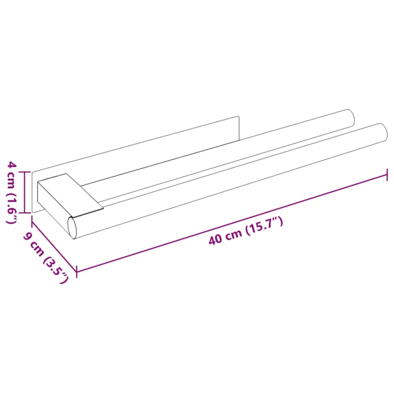 vidaXL Dvieļu statīvs Melna 40 x 9 x 4 cm Nerūsējošs tērauds